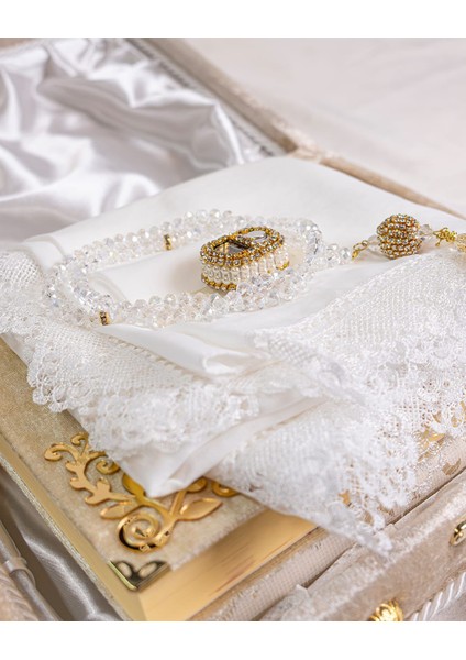 Kişiye Özel Kuranı Kerim Seti Isme Özel Hazırlanır Krem Renk Meal Kuran Mealli Hafız Boy fiyatları