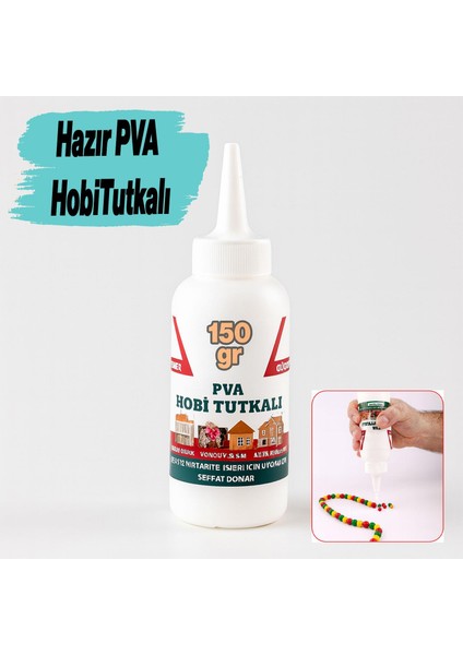 Hobi Tutkalı Hazır Pva 150 Gram Şeffaf Ahşap Karton Kumaş Kağıt Dıy Uygulama Maket Yapım Yapıştırıcı