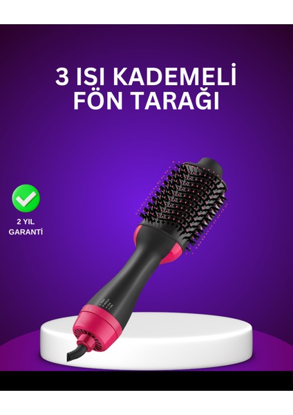 Iyon Teknolojili Altın Renkli Saç Kurutma ve Şekillendirme Fırçası