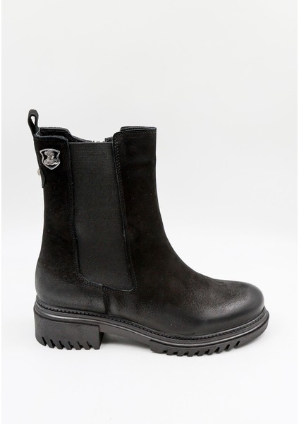 Kadın Hakiki Deri Yanı Lastikli Kalın Taban Günlük Bot 1950864K