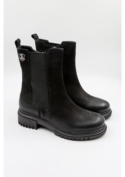 Kadın Hakiki Deri Yanı Lastikli Kalın Taban Günlük Bot 1950864K fiyatları