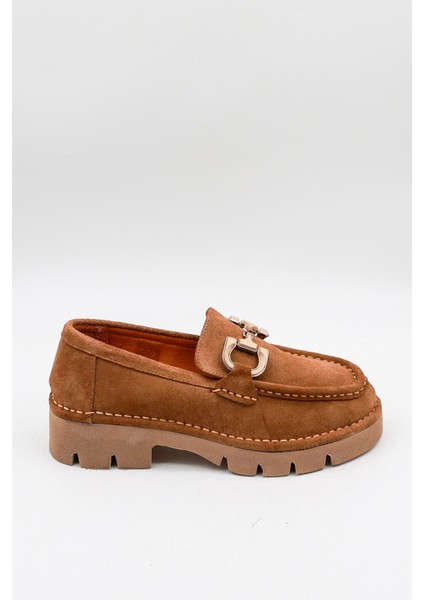 Kadın Hakiki Deri Loafer Ayakkabı 25390510K - Taba - 36