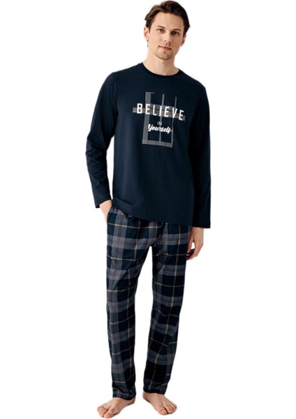 Erkek Lacivert Pijama Takım 3508
