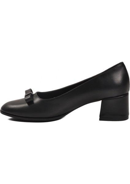 Siyah Cilt Fiyonk Kurdeleli Kadın Topuklu Ayakkabı 519081 Z fırsatları