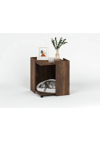 Milobox Komodin Çok Amaçlı Kedi Mobilyası Ceviz modelleri