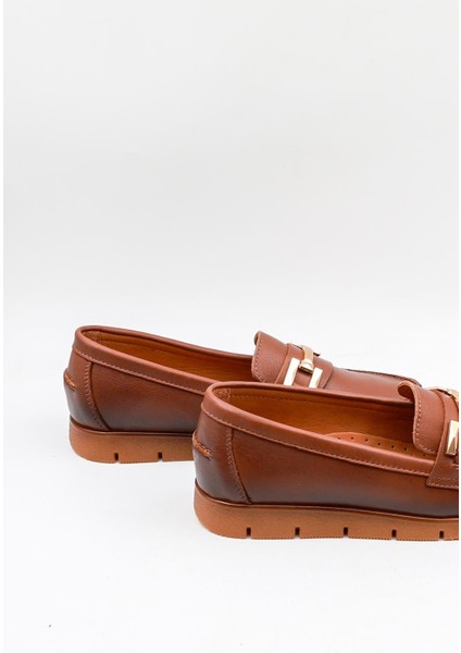 Kadın Hakiki Deri Tokalı Loafer Ayakkabı 25075610K - Taba - 36 fiyatları