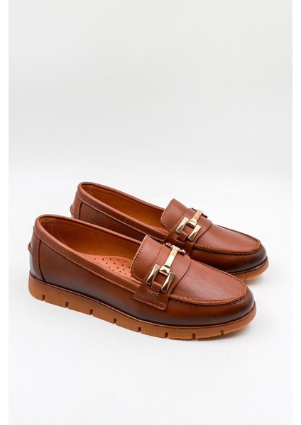 Kadın Hakiki Deri Tokalı Loafer Ayakkabı 25075610K - Taba - 36 fırsatları