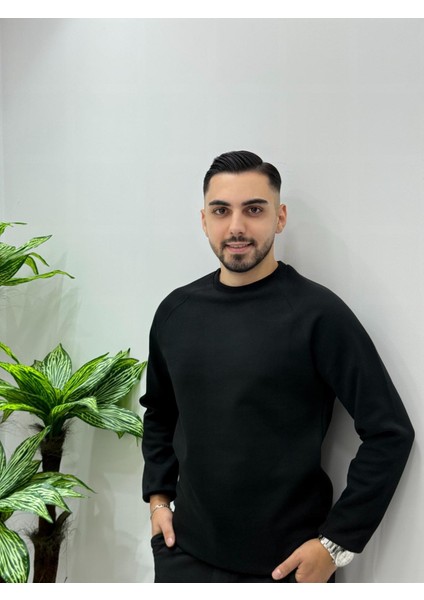 Erkek Doubleface Bisiklet Yaka Regular Kalıp Yüksek Kaliteli Kumaş Renk Solması Tüylenme Yapmaz