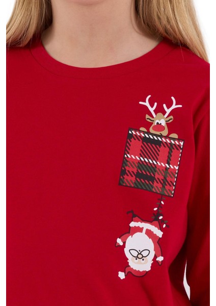 Kız Çocuk Kırmızı Pijama Takımı 3512-2 fiyatları