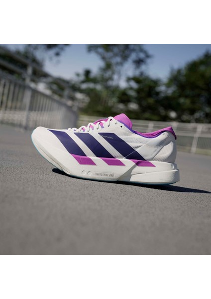 Adizero Adios Pro 4 Kadın Beyaz Koşu Ayakkabısı JP6397
