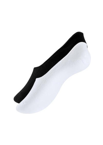 2'li Unisex Babet Çorap, 39-42, %80 Pamuklu, Siyah-Beyaz