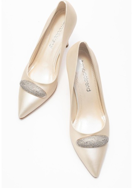 Taşlı Kadın Stiletto Ayakkabı Sedef Cilt indirimleri