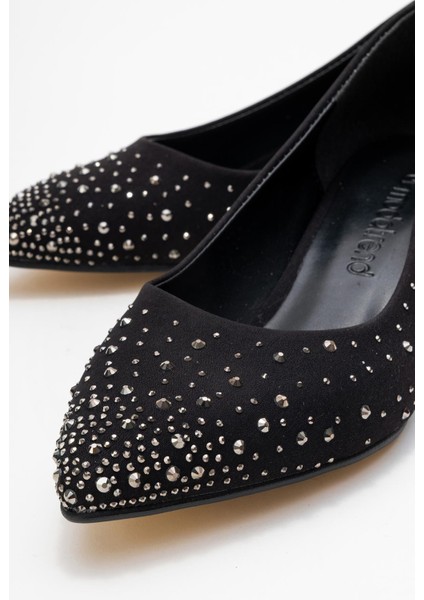 Kadın Taşlı Topuklu Ayakkabı Siyah Zra modelleri