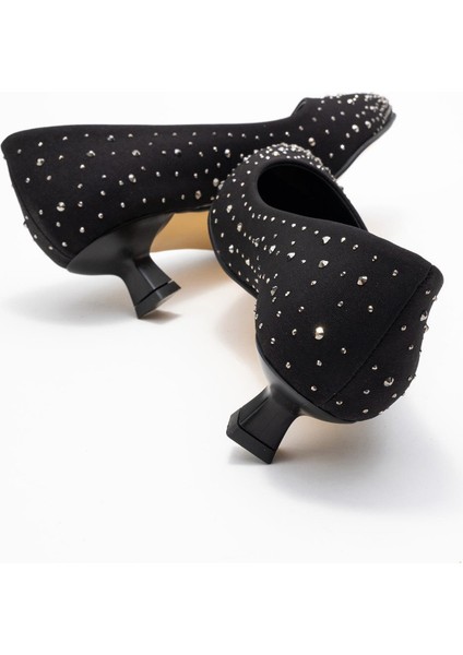 Kadın Taşlı Topuklu Ayakkabı Siyah Zra fırsatları