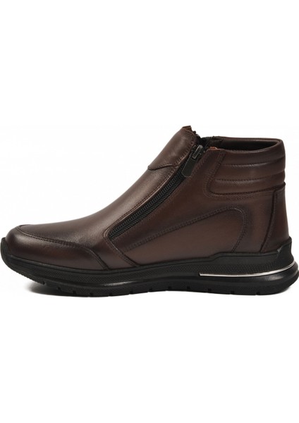 Kahve Hakiki Deri Fermuarlı Kaymaz Taban Kadın Bot 2004 Z fırsatları