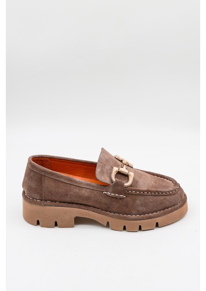 Kadın Hakiki Deri Loafer Ayakkabı 25390510K - Vizon - 36