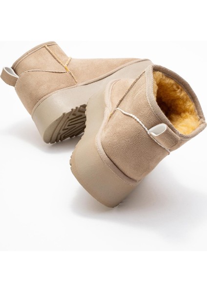 Yüksek Tabanlı Mini Bot Bej fırsatları