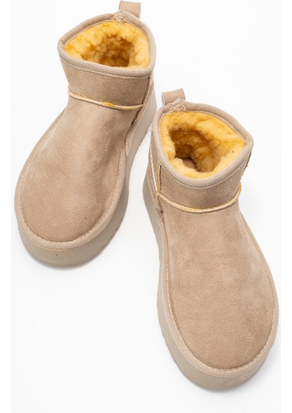 Yüksek Tabanlı Mini Bot Bej indirimleri