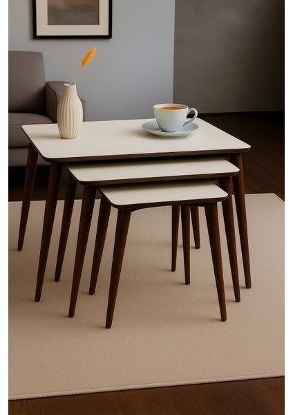 Istanbul 3'lü Zigon Sehpa %100 Mdf Beyaz