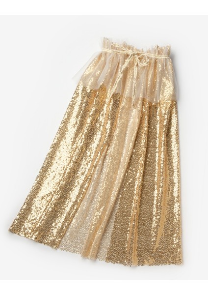 Altın Payetli Kız Çocuk Parti Pelerini fiyatları