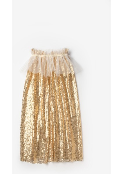 Altın Payetli Kız Çocuk Parti Pelerini modelleri