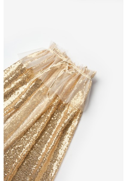 Altın Payetli Kız Çocuk Parti Pelerini fırsatları