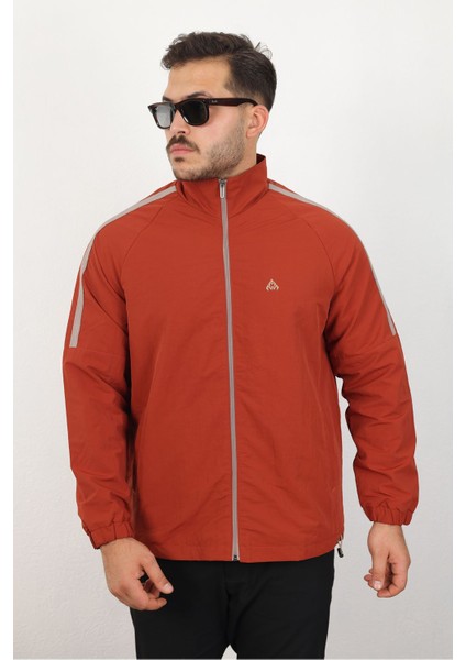 Erkek Relaxed Krinkıl Kumaş Baharlık & Yağmurluk Kiremit Ceket