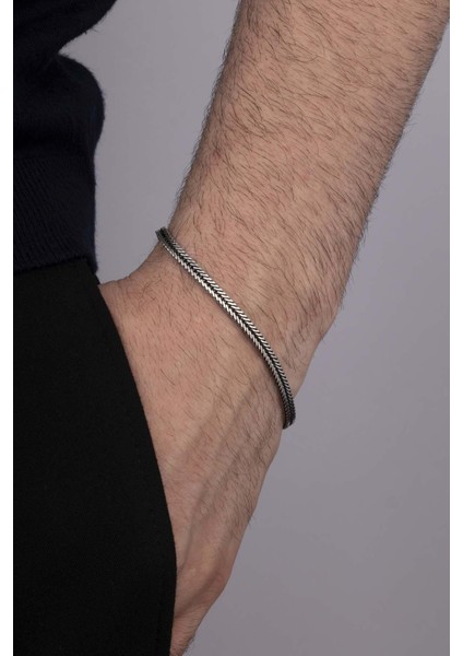 Gümüş Pazarım Tilki Kuyruğu 925 Ayar Gümüş Erkek Zincir Bileklik Kolye Kombini indirimleri