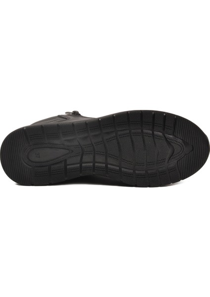 Siyah Hakiki Deri Fermuarlı Kaymaz Taban Kadın Bot 2004 Z indirimleri