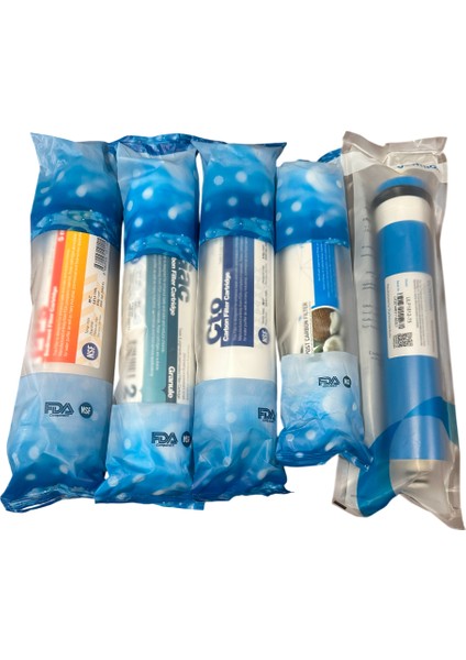 Vela Aquaturk Kapalı Kasa Ters Osmoz Evsel Arıtma Orjinal Filtre Seti Nsf Belgeli