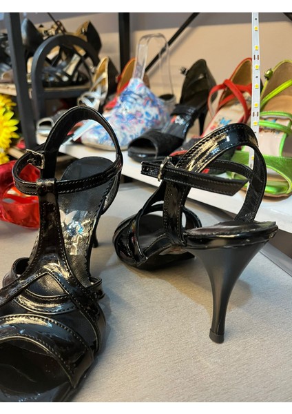 Simsiyah Rugan Mirada Modeli 8,5 cm 13 Pont Boyunda Tango, Dans ve Salon Ayakkabısı modelleri