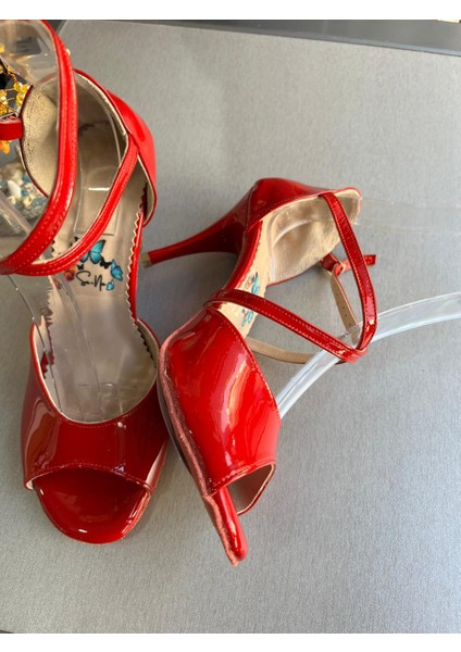 Kırmızı Rugan Kapalı Topuk 8,5 cm 13 Pont Tango, Dans ve Salon Ayakkabısı modelleri