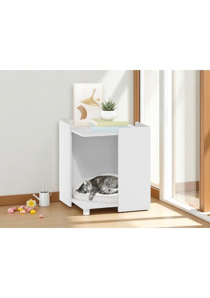 Milobox Komodin Çok Amaçlı Kedi Mobilyası Beyaz modelleri
