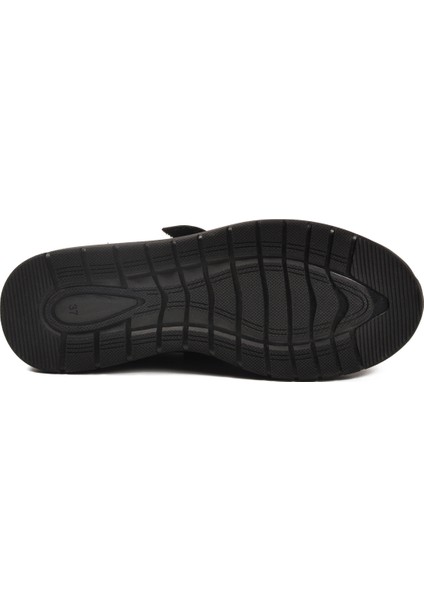 Siyah Cırtlı Hakiki Deri Kadın Casual Ayakkabı 058-Ç Z indirimleri