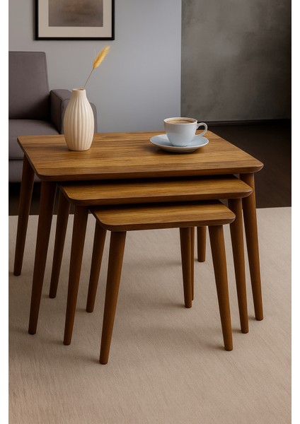 Istanbul 3'lü Zigon Sehpa %100 Mdf Ahşap