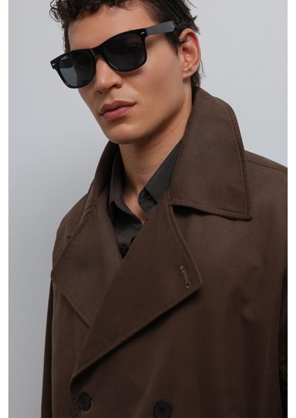 Kahve Relax Fit Erkek Trençkot fırsatları