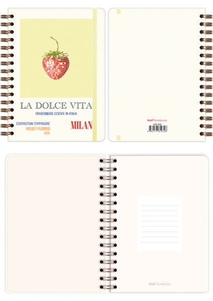2026 Yılı A5 Ajanda Spiralli 15X21 cm - 12 Aylık Çilek fiyatları