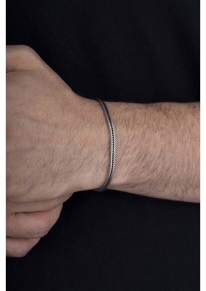 Tilki Kuyruğu 925 Ayar Gümüş Erkek Zincir Bileklik fiyatları