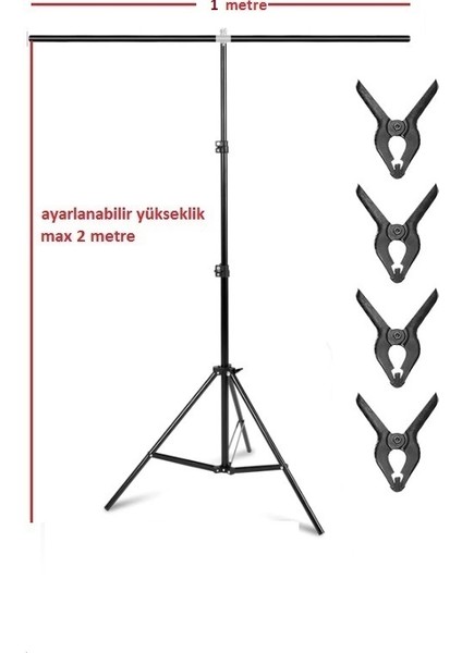 100*200CM T Stand Bar Fon Perde Pvc Background Backdrop Çekim Standı T-Shape