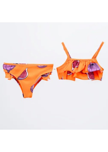 Kız Bikini Desenli Turuncu