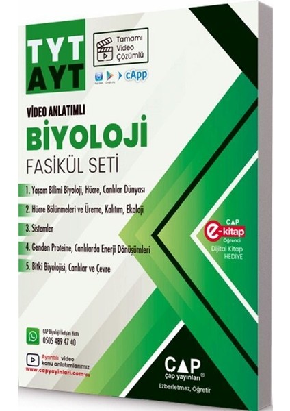 Çap Üniversiteye Tyt Ayt Hazırlık Biyoloji Fasikülü Seti