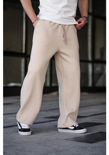 Bej Rahat Kesim Erkek Eşofman Altı E6578