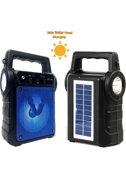 KTS-1706 Taşınabilir Güneş Enerjili Fenerli Bluetooth Hoparlör (5313) modelleri