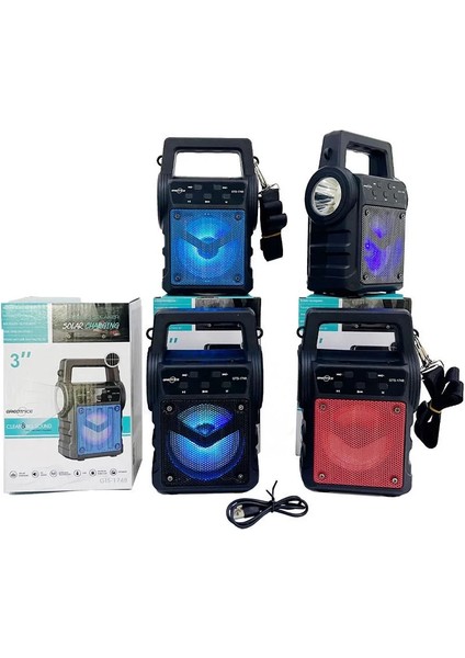KTS-1706 Taşınabilir Güneş Enerjili Fenerli Bluetooth Hoparlör (5313) fırsatları