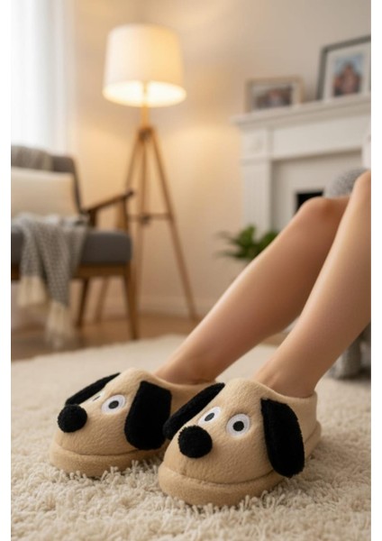 Konfor Sevimli Köpek Figürlü Peluş Panduf Ünisex Hayvanlı Panduf