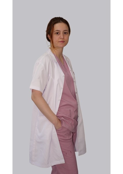 Klasik Yaka Uzun Boy Kısa Kol Doktor Hemşire Öğretmen Eczane Labratuvar Önlüğü
