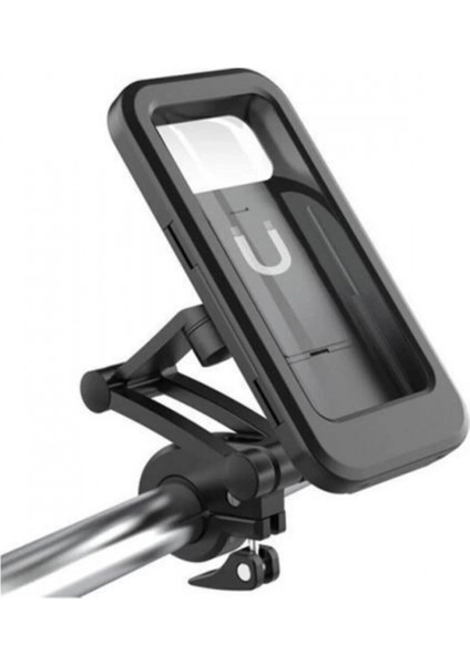 Gidon Bağlantılı Su Geçirmez Mıknatıslı Motorsiklet Telefon Tutucu