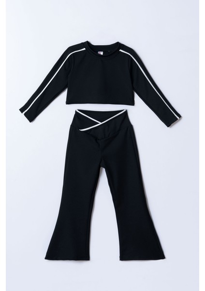 Şerit Detaylı Kız Çocuk Sporcu Takım