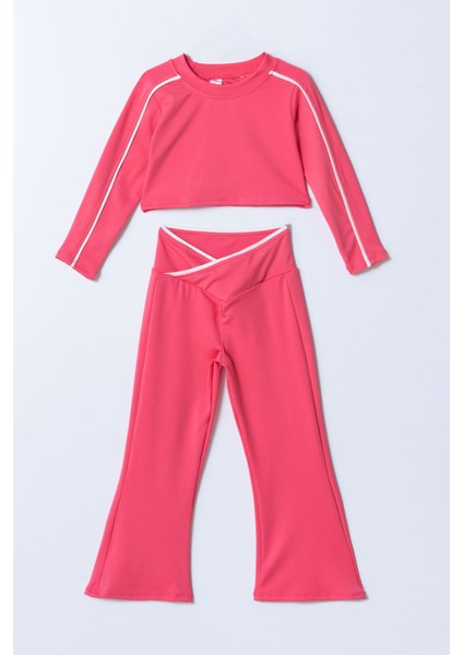 Şerit Detaylı Kız Çocuk Sporcu Takım modelleri