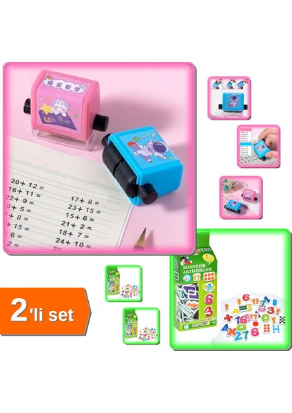 Manyetik Sayılar Aktivite Oyunu + Matematik Öğretici Kaşe 2li Eğitim Seti - R4T2LM